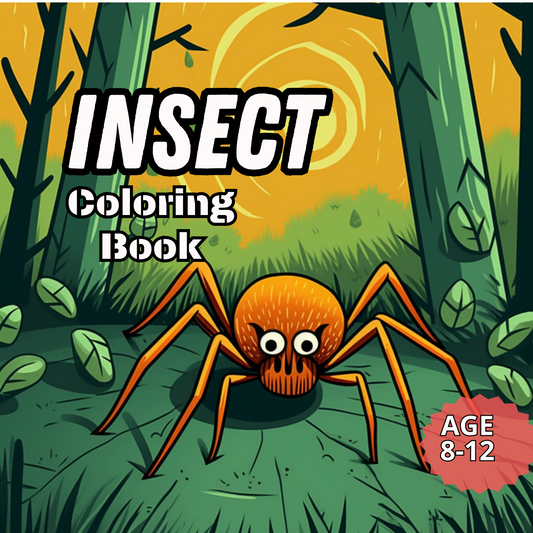 Insect - Coloring book for 8/12Yo kids 🐝