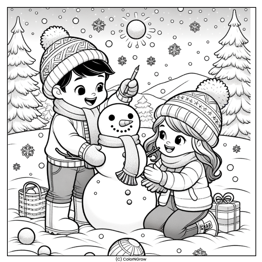 ☃️ Snowy Adventures Coloring Page