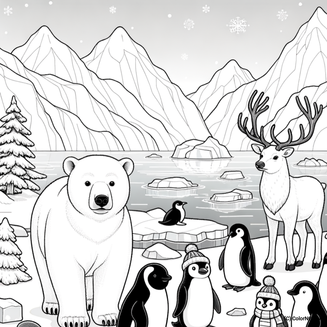 🐻 Arctic Animals Coloring Page