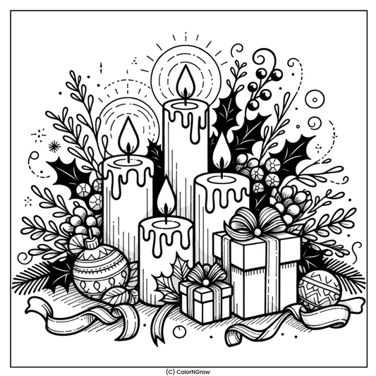 🕯️ Festive Candle Lighting Coloring Page