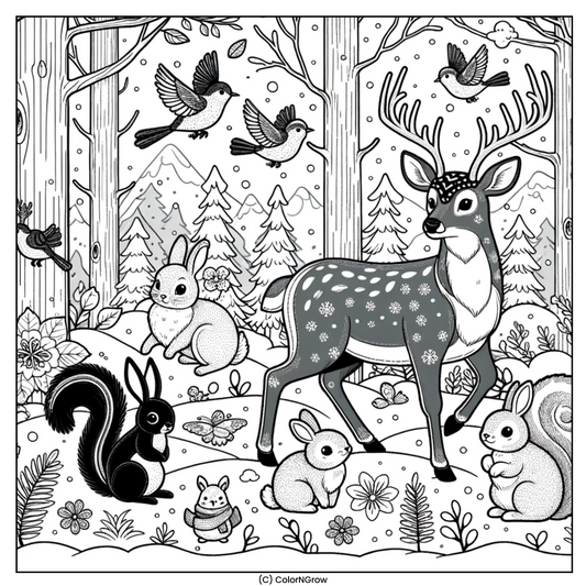 🦌 Forest Friends Coloring Page