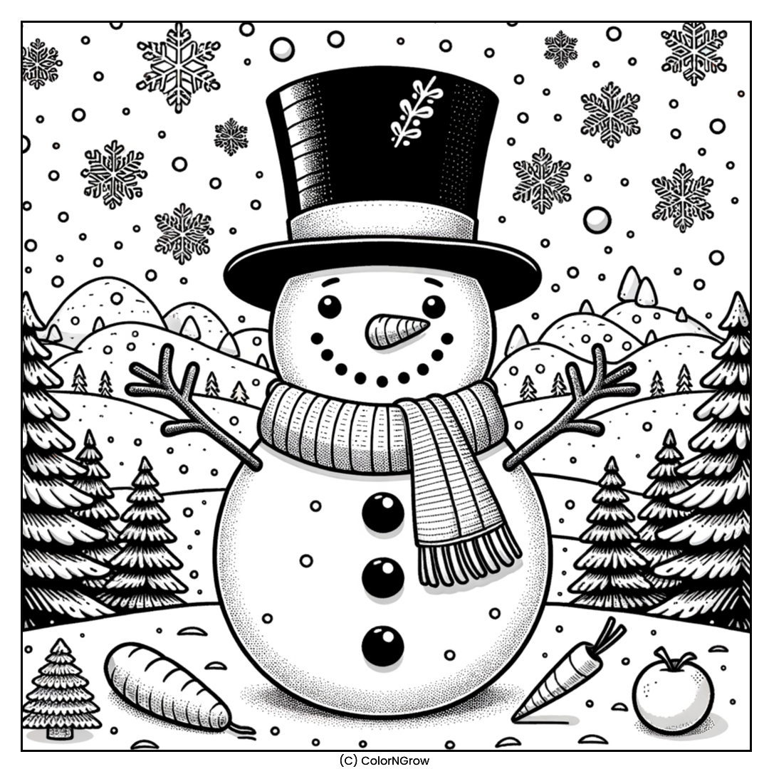 ⛄️ Frosty Fun Coloring Page