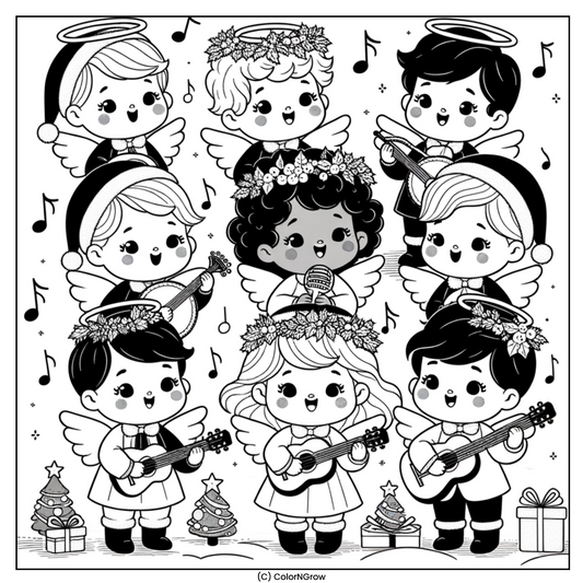 🎶 Singing Angels Coloring Page