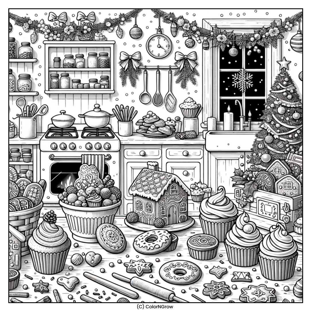 🍪🎂 Sweet Treats Coloring Page