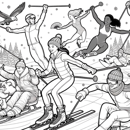 ⛷️ Winter Sports Coloring Page