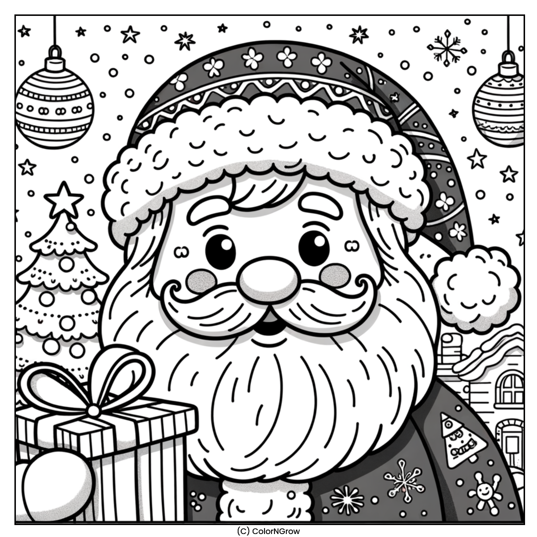 🎅 Jolly Santa Coloring Page