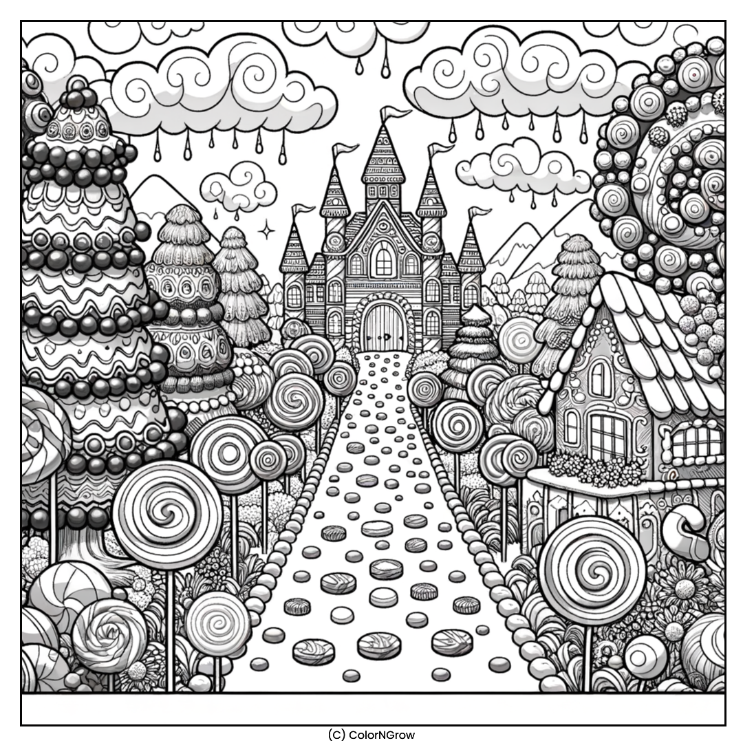 🍭 Sweet Candyland Coloring Page