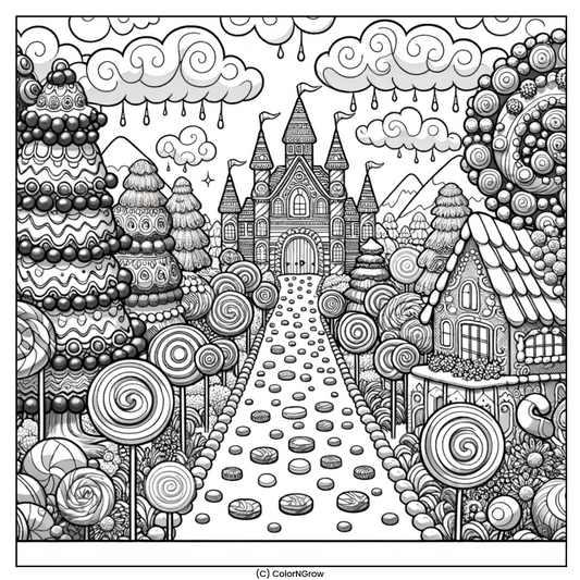 🍭 Sweet Candyland Coloring Page